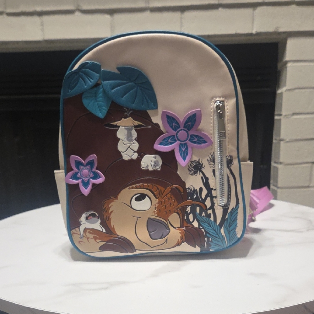 Cartoon Character Backpack with Blue and Purple Accents